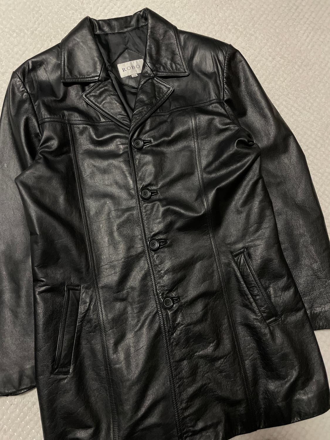 ROBO 로보 웨스턴 무드 카우하이드 소가죽 레더 카 코트 상품이미지8