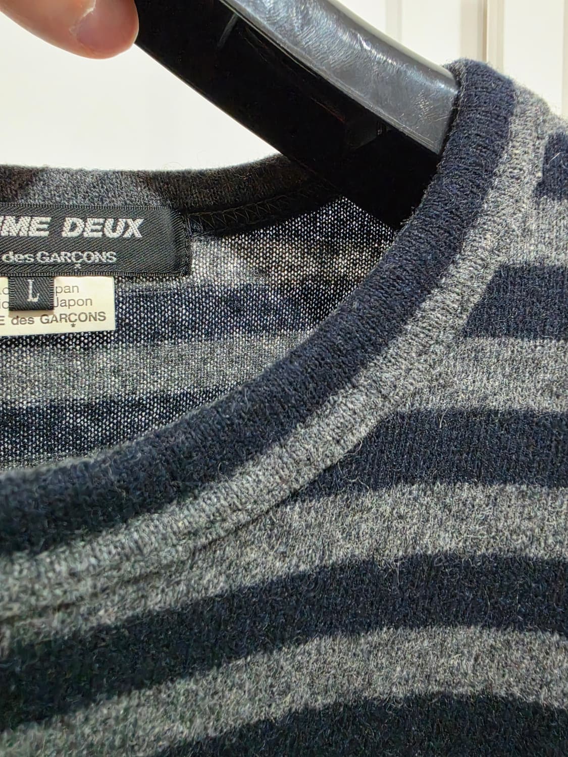 꼼데가르송 옴므 듀 엣지 블록 디테일 니트 L 상품이미지7