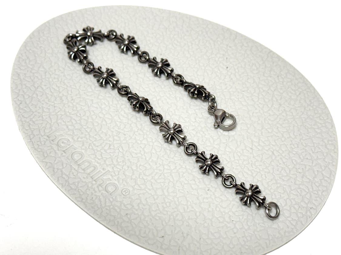 써지컬 크롬스타일 십자가 체인 팔찌 상품이미지2