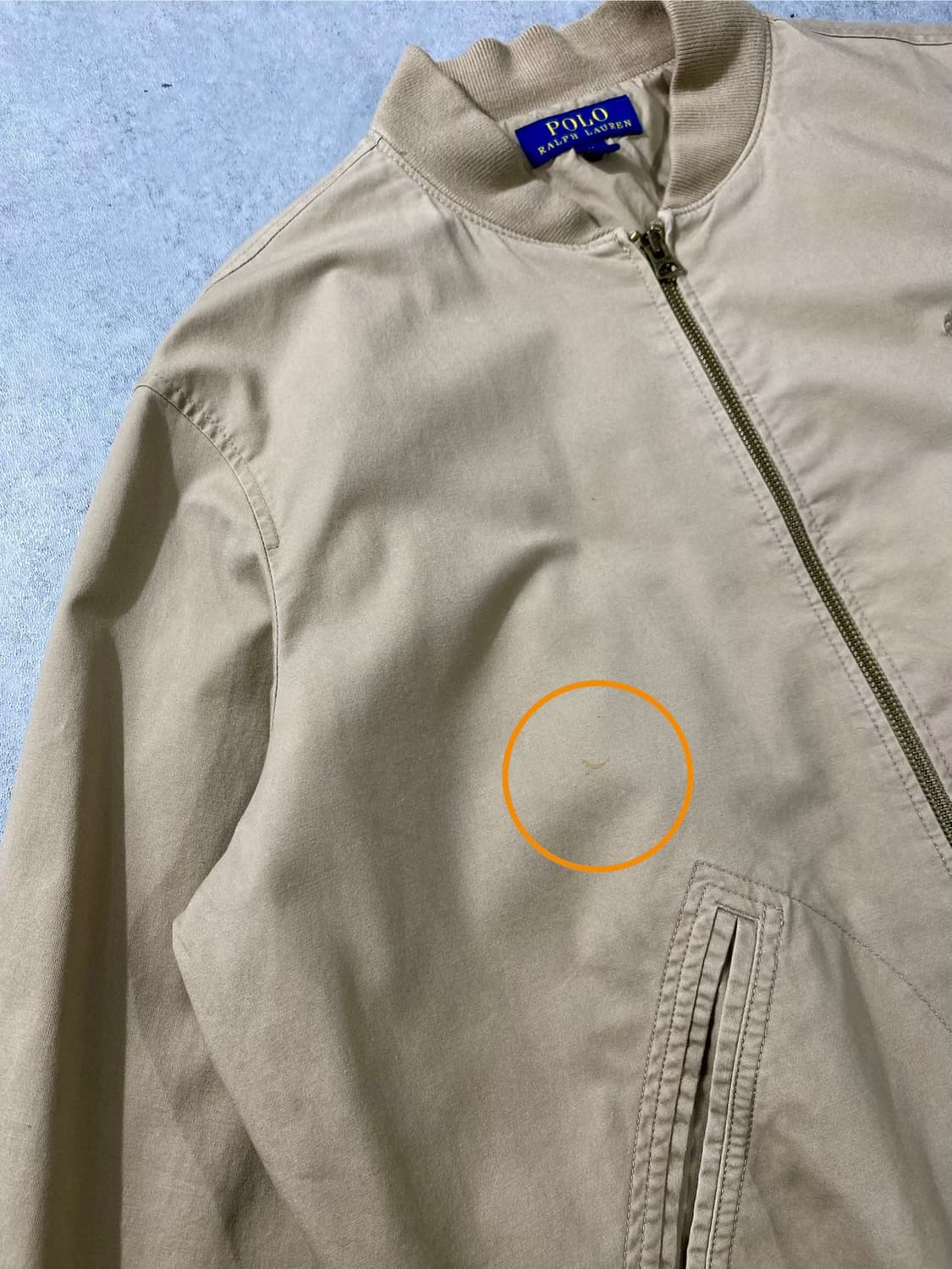 [M] Polo Ralph Lauren 폴로 미니멀 베이지 코튼 블루종 상품이미지4