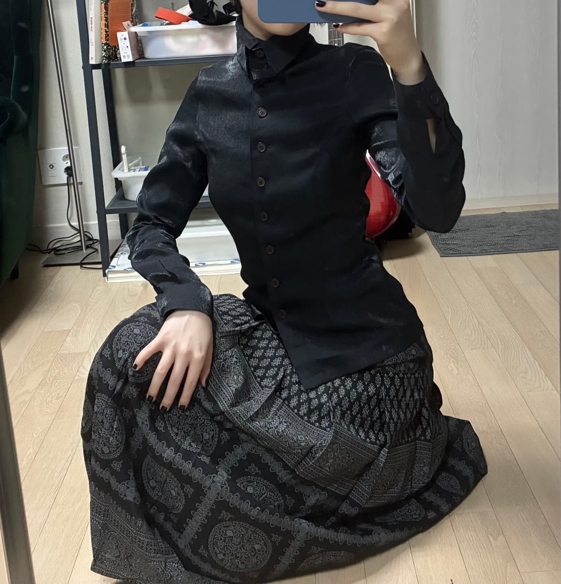 오리엔탈 고딕 롱스커트 고스펑크 고스로리 아방가르드 상품이미지1