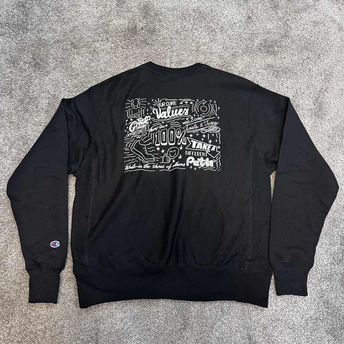 챔피온 리버스위브 블랙 백로고 스웻셔츠 상품이미지5