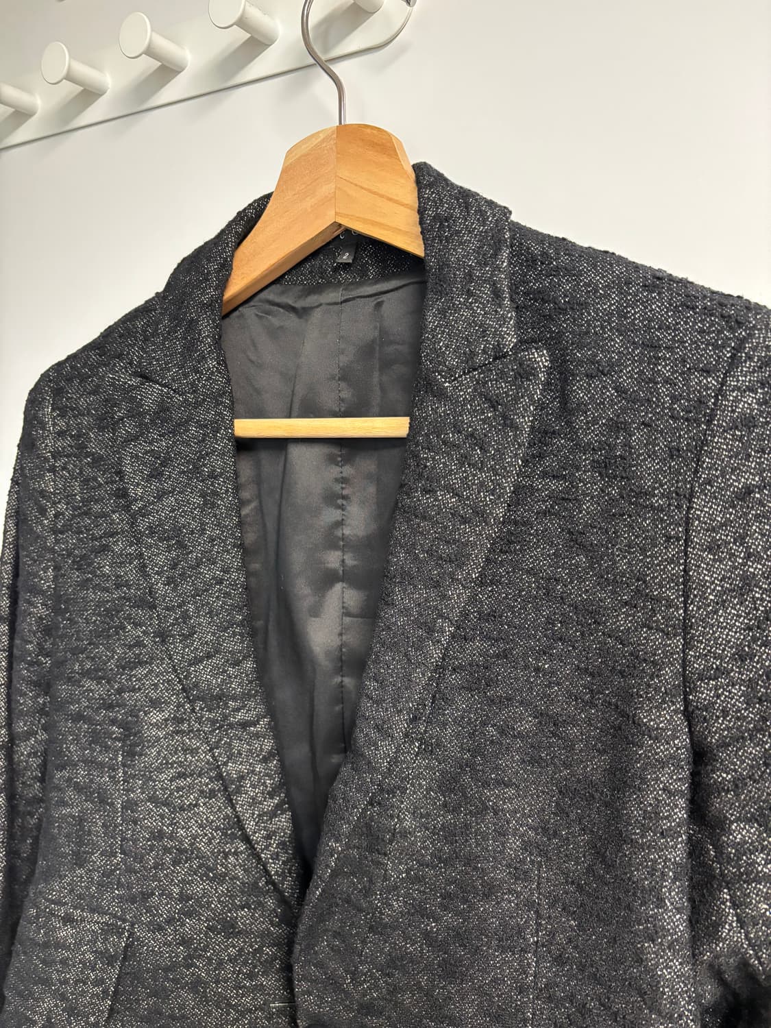 [2] 띠어리 텍스쳐 트위드 울 블렌드 자켓 블랙 상품이미지3