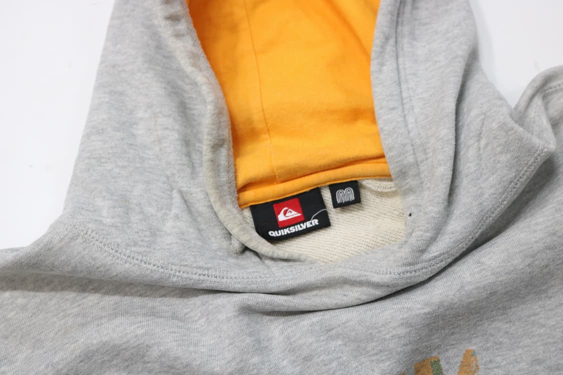 QUIKSILVER 퀵실버 빈티지 로고 오렌지 포인트 그레이 후드티 상품이미지8