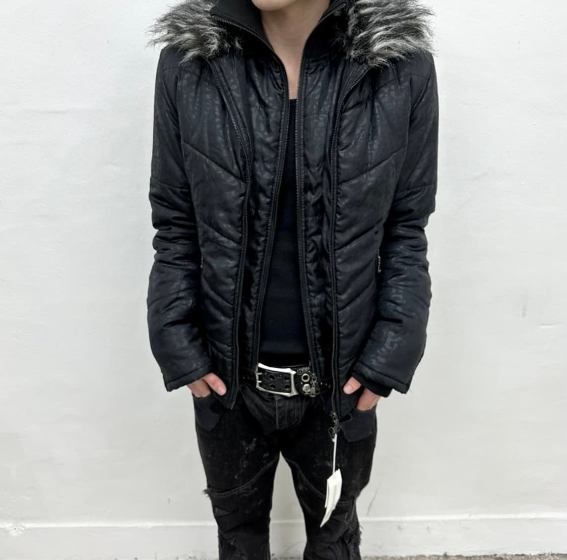 오늘만 초급매 semantic 디자인 레오파드 퍼 다운자켓 상품이미지2