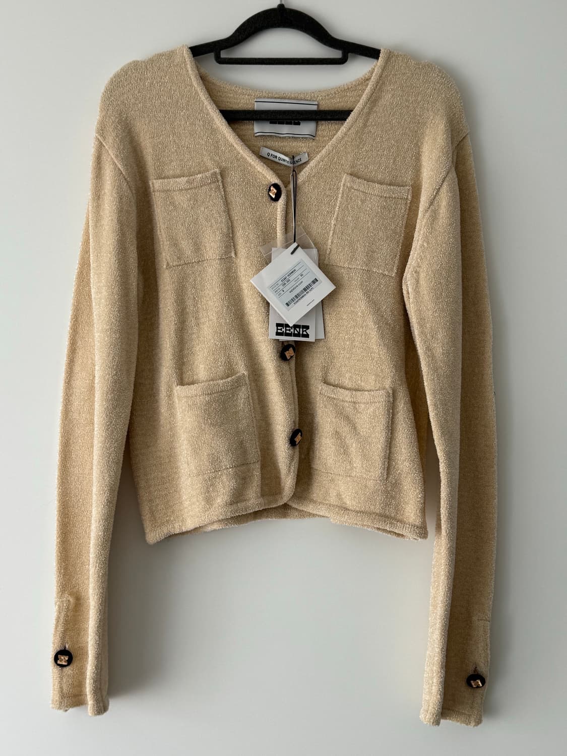 새상품) EENK 잉크 Quinker 베이지 니트 가디건 (택있음) 상품이미지1