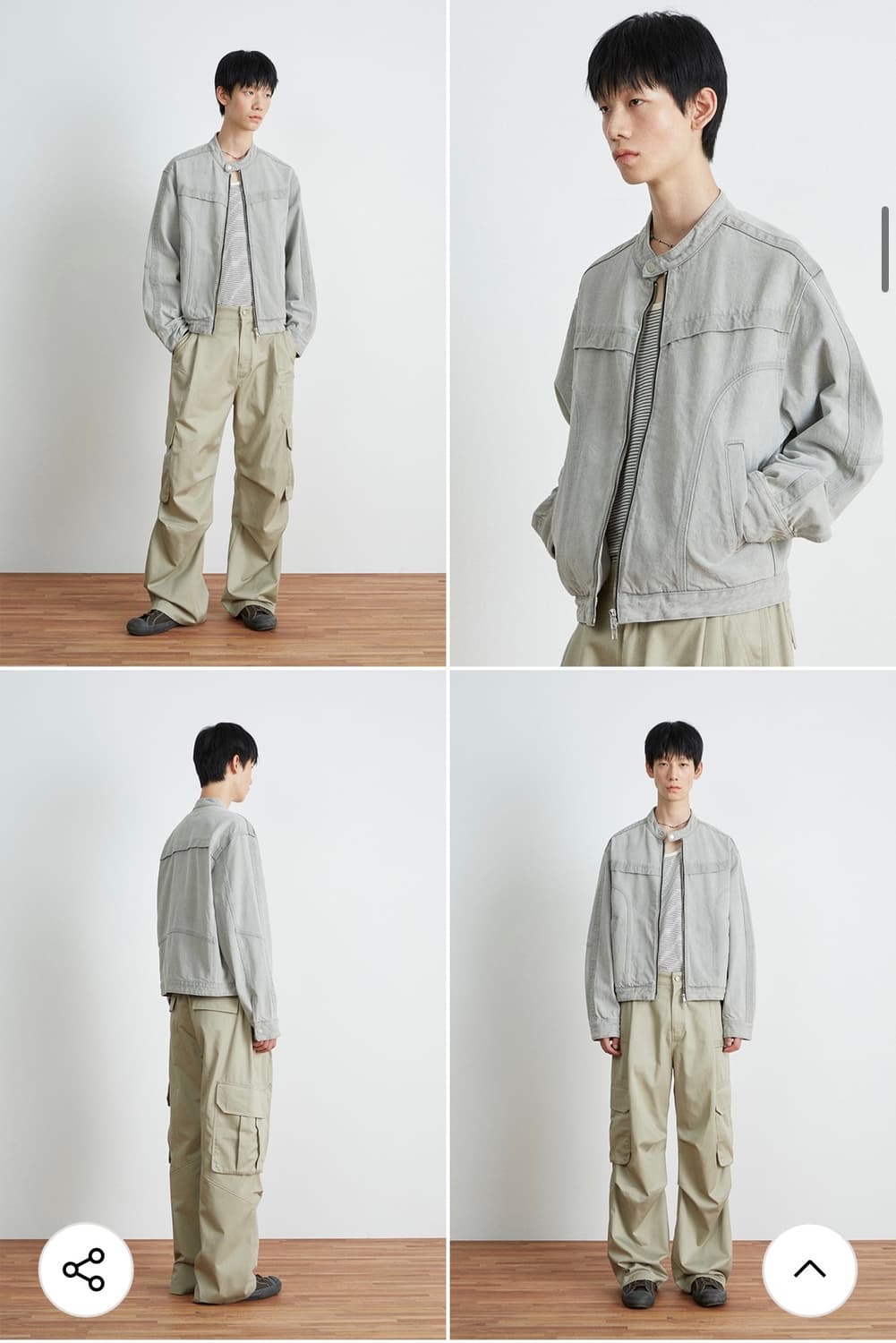 키뮤어 빈티지 워싱 데님 바이커 자켓  상품이미지2