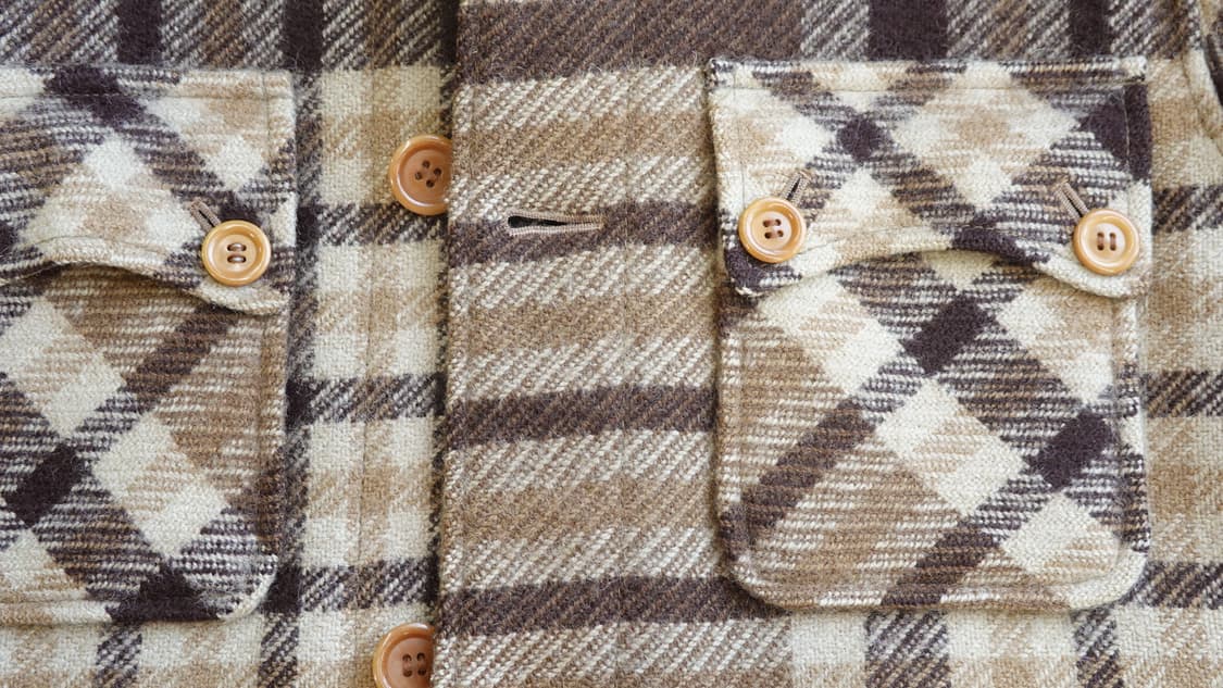 빈티지 헤비울 하이넥 체크 셔츠자켓 1840 상품이미지6