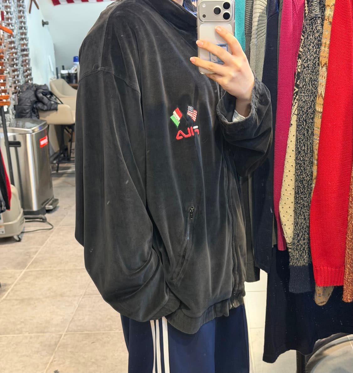 [NO.9] 휠라 블랙 벨벳져지 상품이미지2