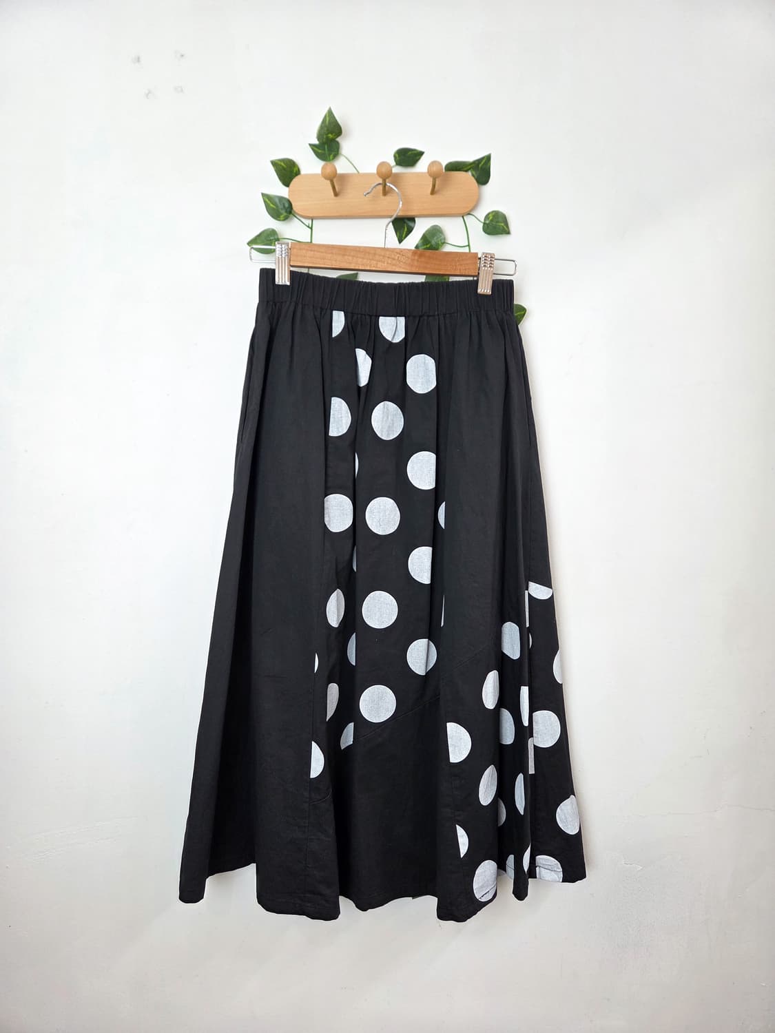 도트 패치워크 롱스커트 상품이미지1