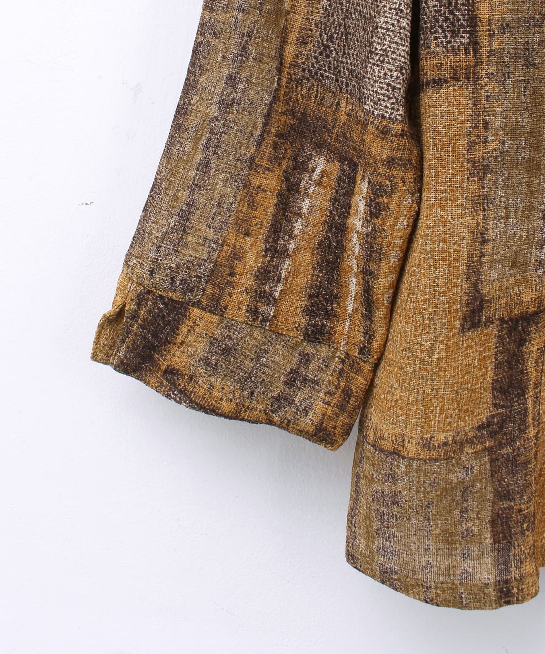 일본 수입 빈티지 옐로우 패턴 핀턱 블라우스 상품이미지6