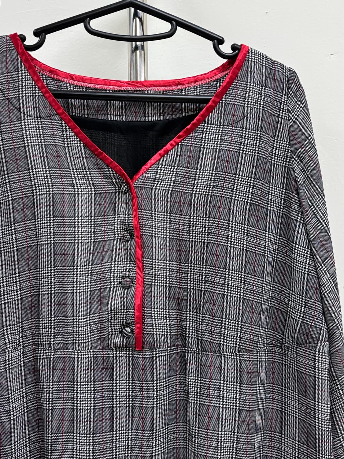 빈티지 그레이 체크 원피스 상품이미지6