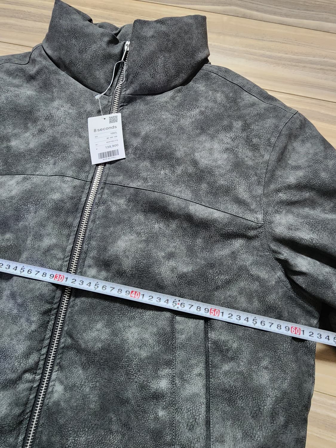 에잇세컨즈레더패딩점퍼L그레이가죽패딩 상품이미지6