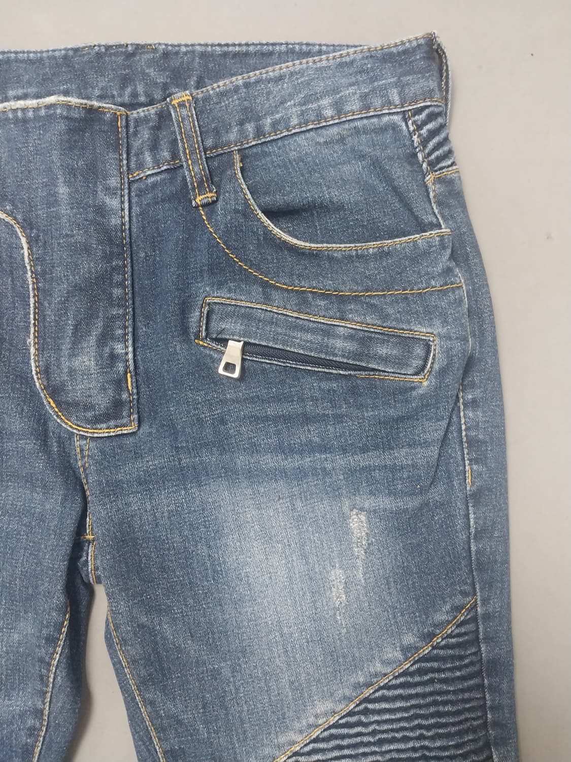 [30] 발망 스크래치 슬림 바이커진 청바지 상품이미지4