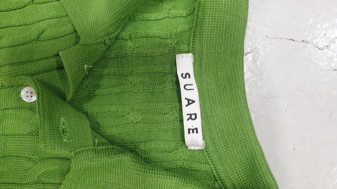 SUARE 케이블 니트 카라티 그린xl 상품이미지3