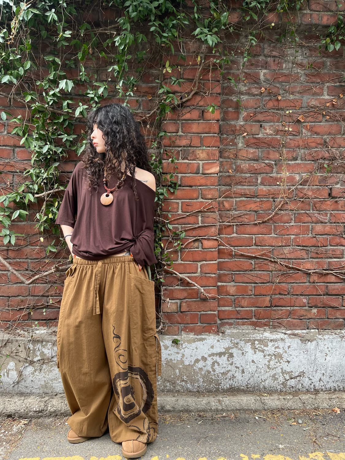 히피 문양 와이드 벌룬 팬츠 상품이미지1