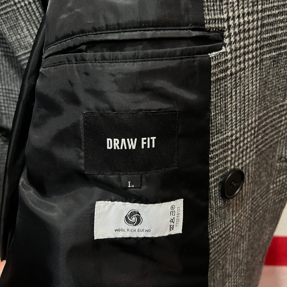 드로우핏 체크 더블 브레스트 롱코트 상품이미지3