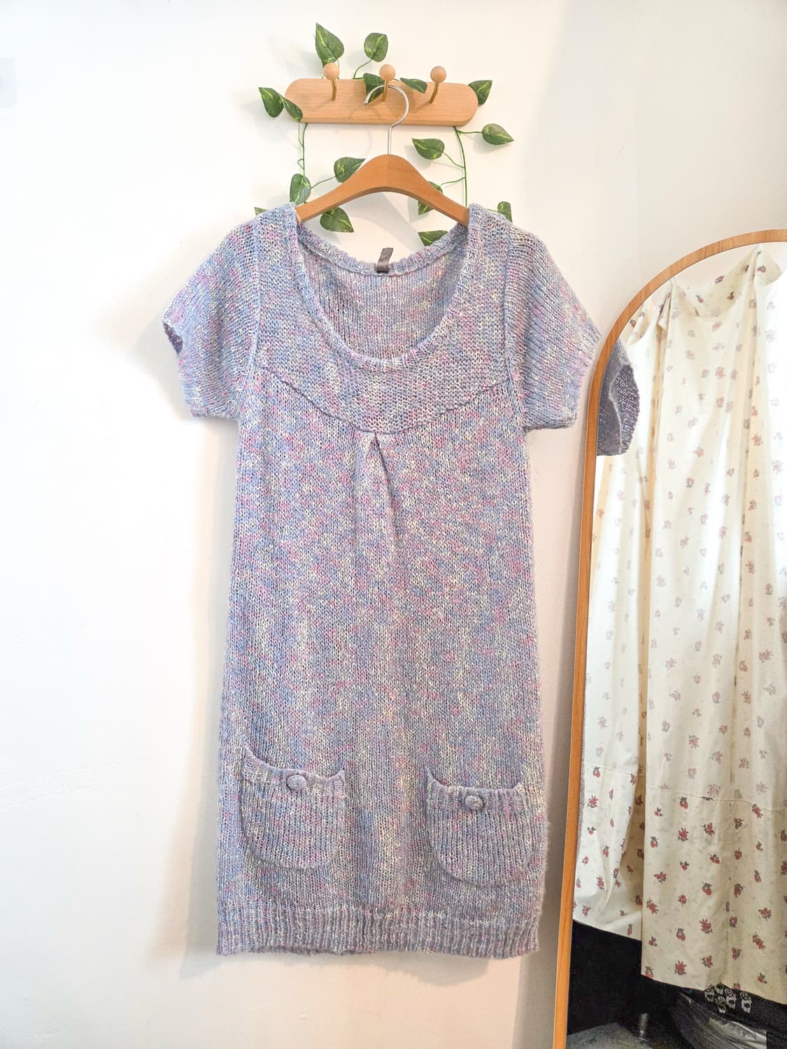 솜사탕 반팔 니트 원피스 상품이미지1