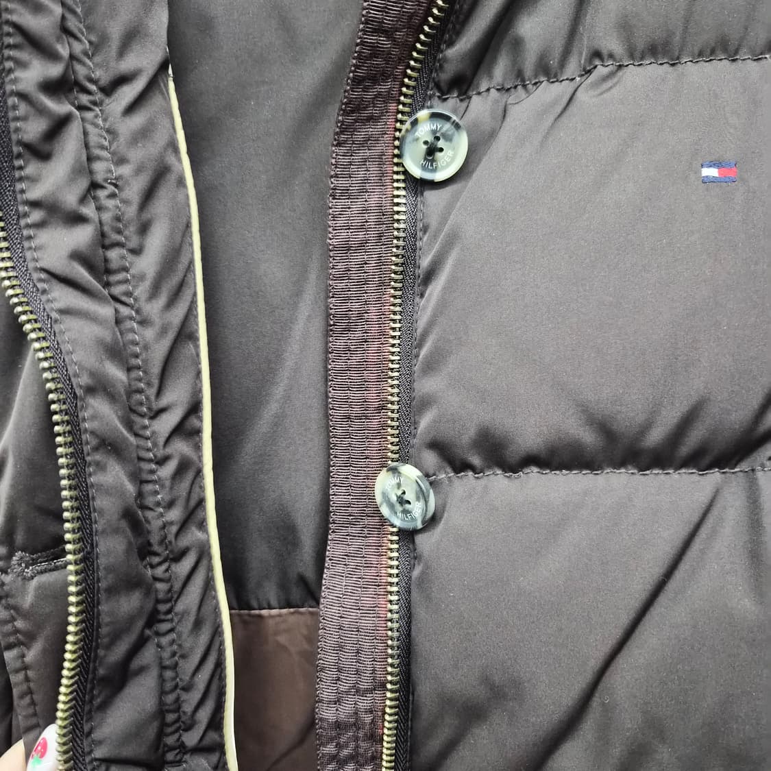 타미힐피거 브라운 후드 패딩 조끼 여성 M 상품이미지5