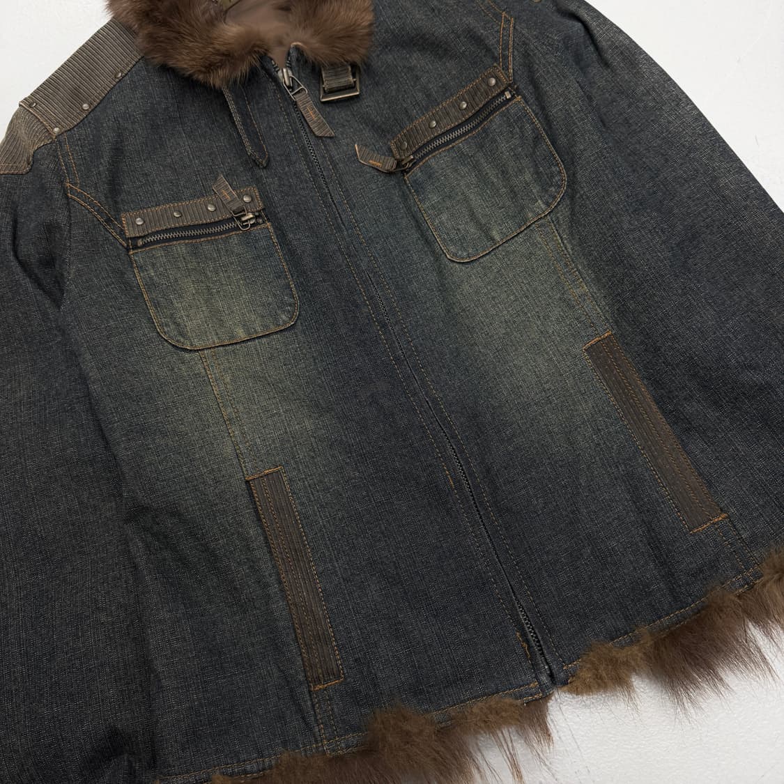 폭스퍼 Y2K 레더도킹 펑크 집업 자켓 상품이미지5