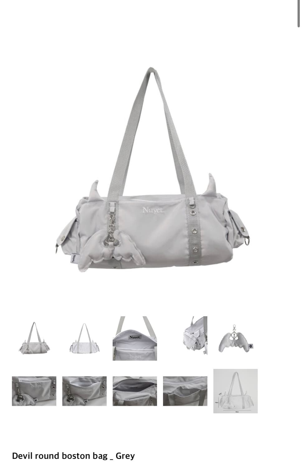 Nuyet 데빌 라운드 보스턴백 그레이 상품이미지1