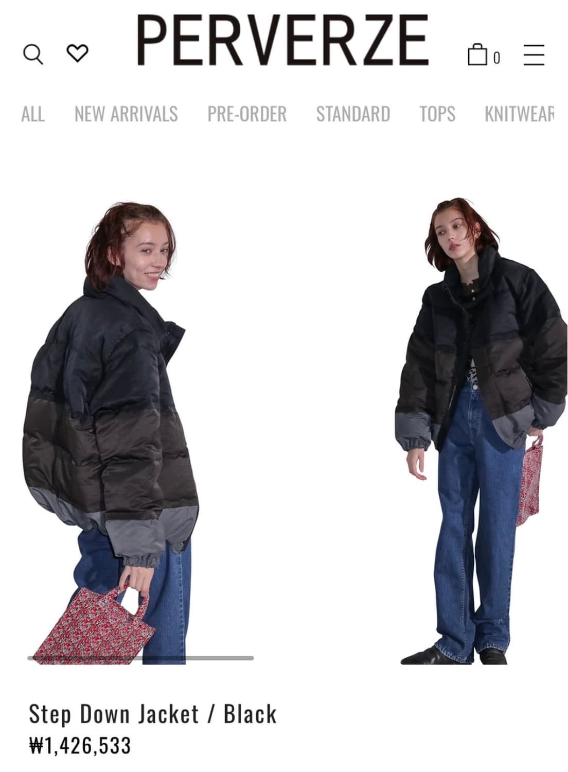 F/ PERVERZE 퍼버즈 스탭다운 패딩 블랙 상품이미지5