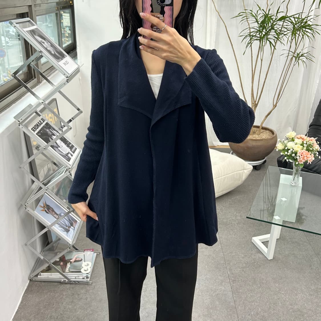 CdeC 여성 숄카라 오픈 니트 가디건 상품이미지3