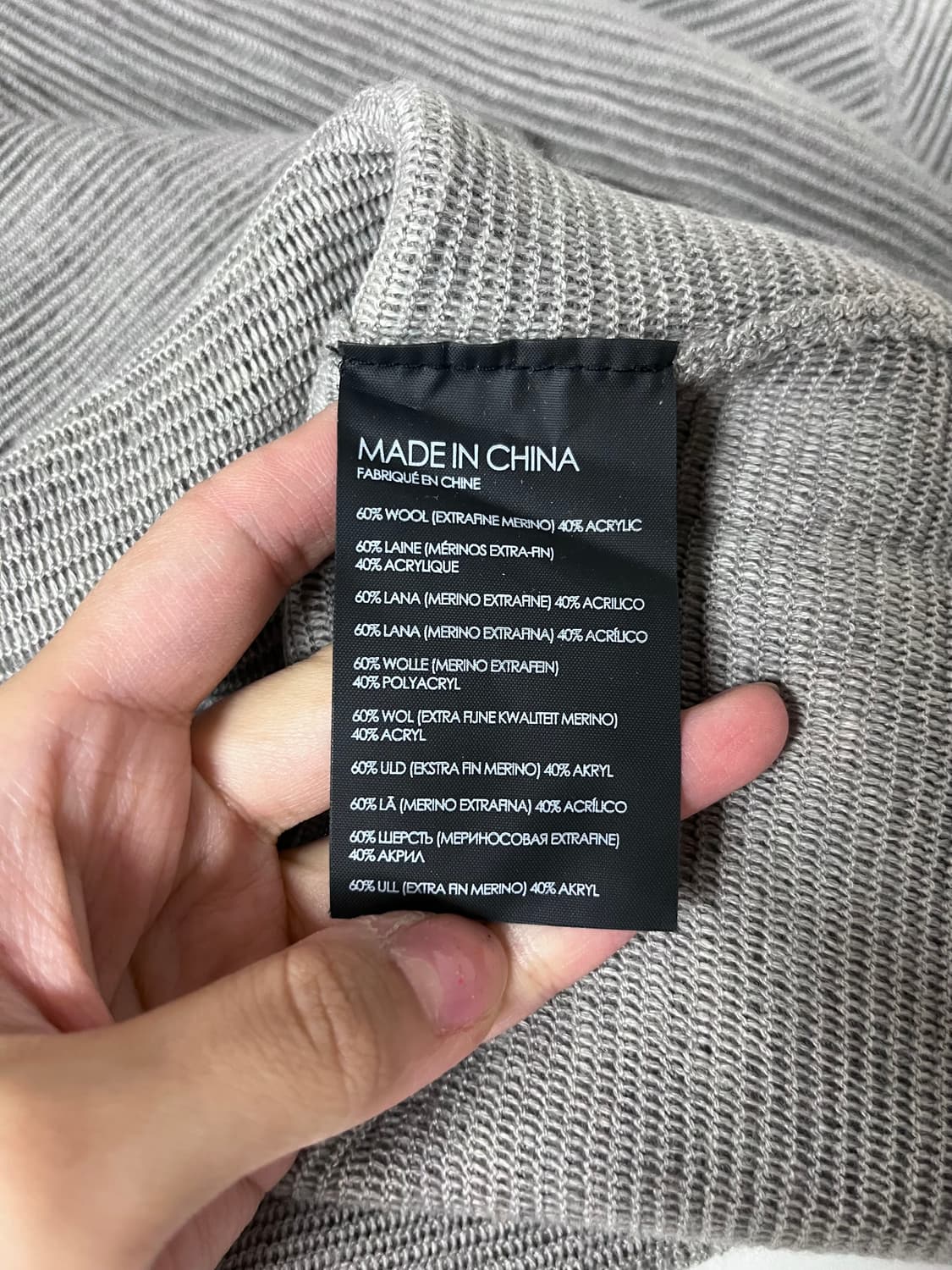 XS) 새상품 클럽모나코 울 니트 티셔츠 그레이 상품이미지5