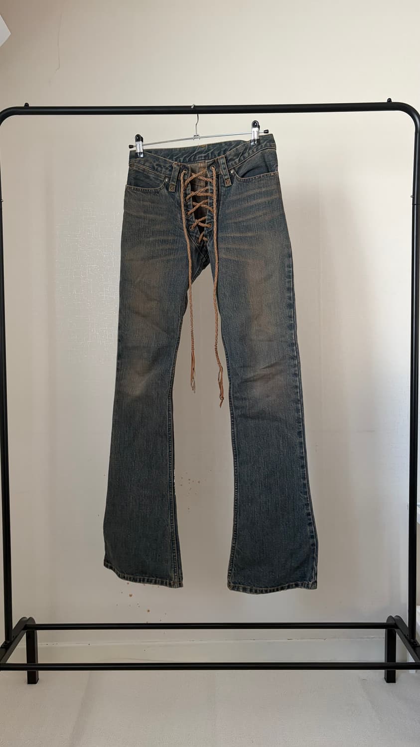 If six was nine lace up flare denim 상품이미지2