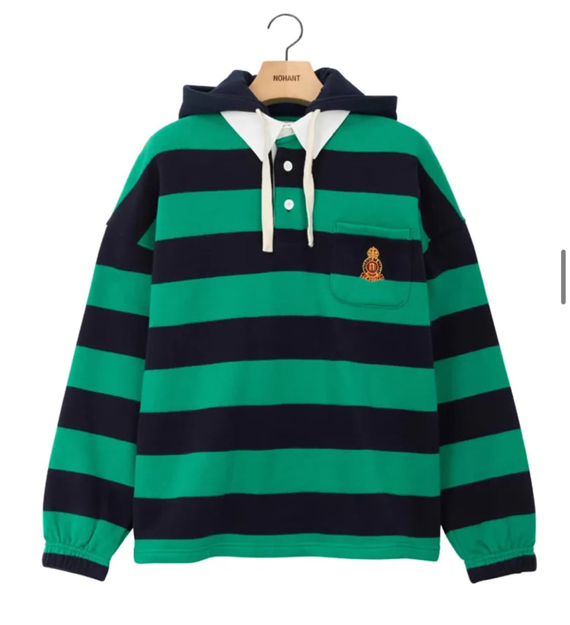 [새상품] 노앙 후드 럭비티 그린 상품이미지1