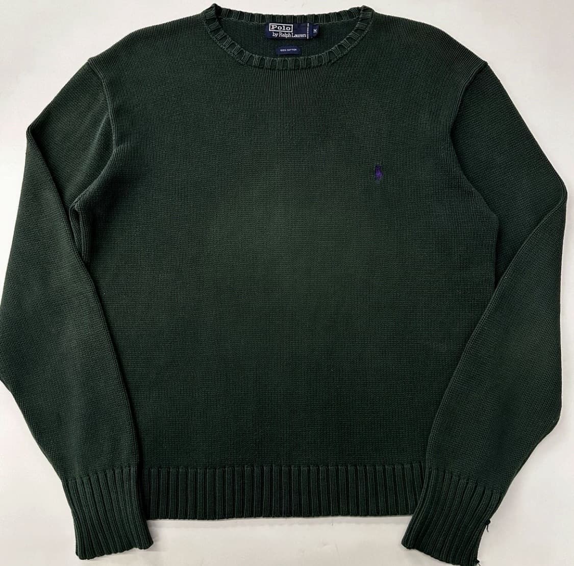 폴로랄프로렌 코튼 딥그린 라운드넥 니트 상품이미지1