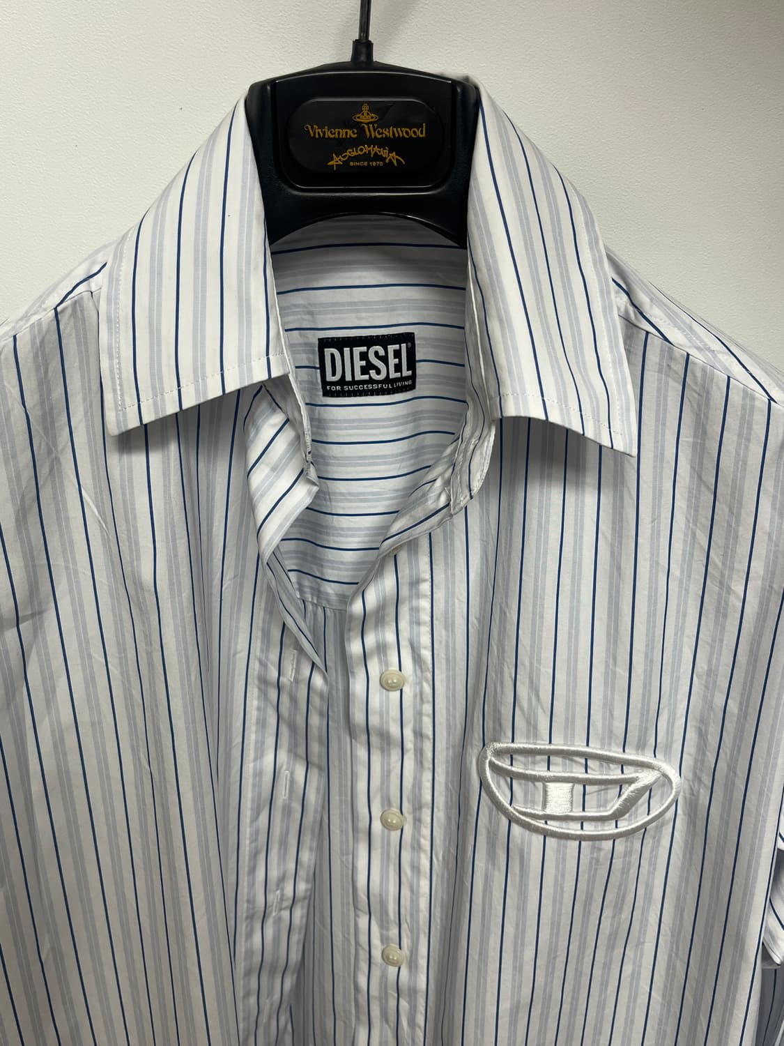 Diesel double stripe logo poplin shirt 상품이미지3