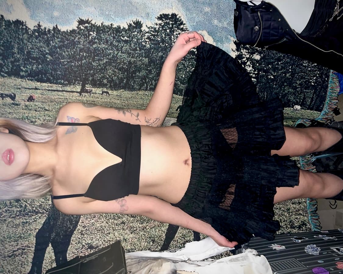 트립 시스루 플레어 미니스커트 상품이미지3