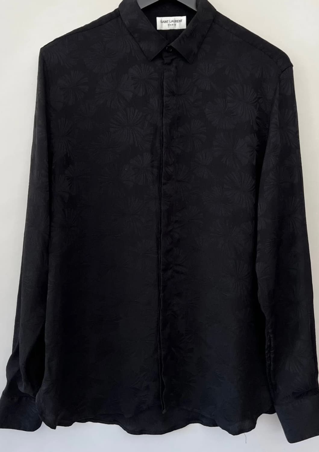 [BTS 지민님 착용] 생로랑 21ss 자카드 팜 리프 실크 셔츠 상품이미지2