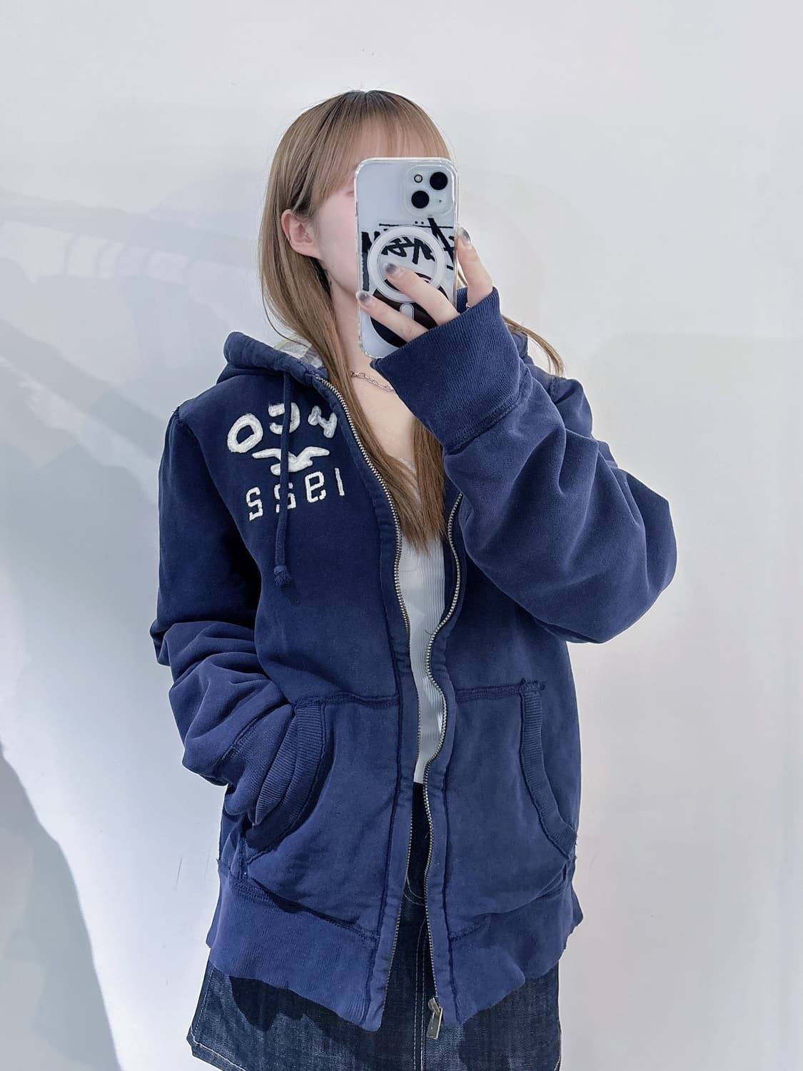 홀리스터 네이비 헤비스웻 후드집업 상품이미지3