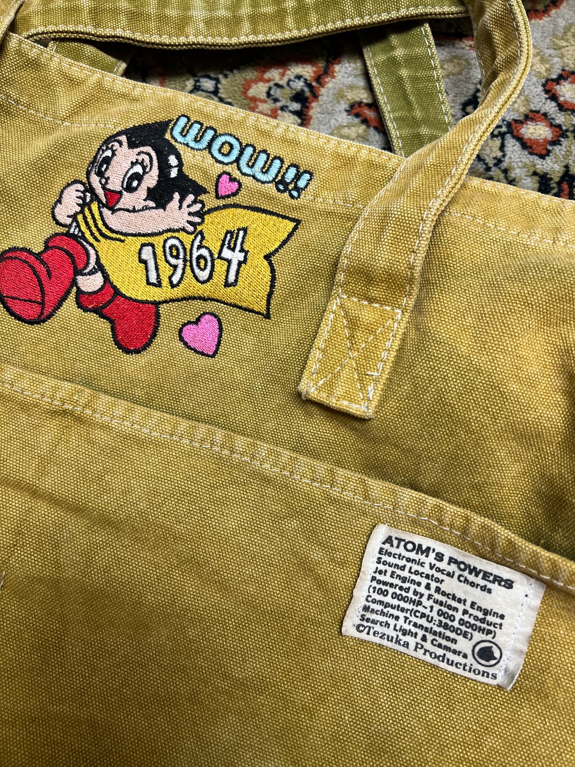 Astro Boy Vintage Canvas Tote Bag Beige 상품이미지4