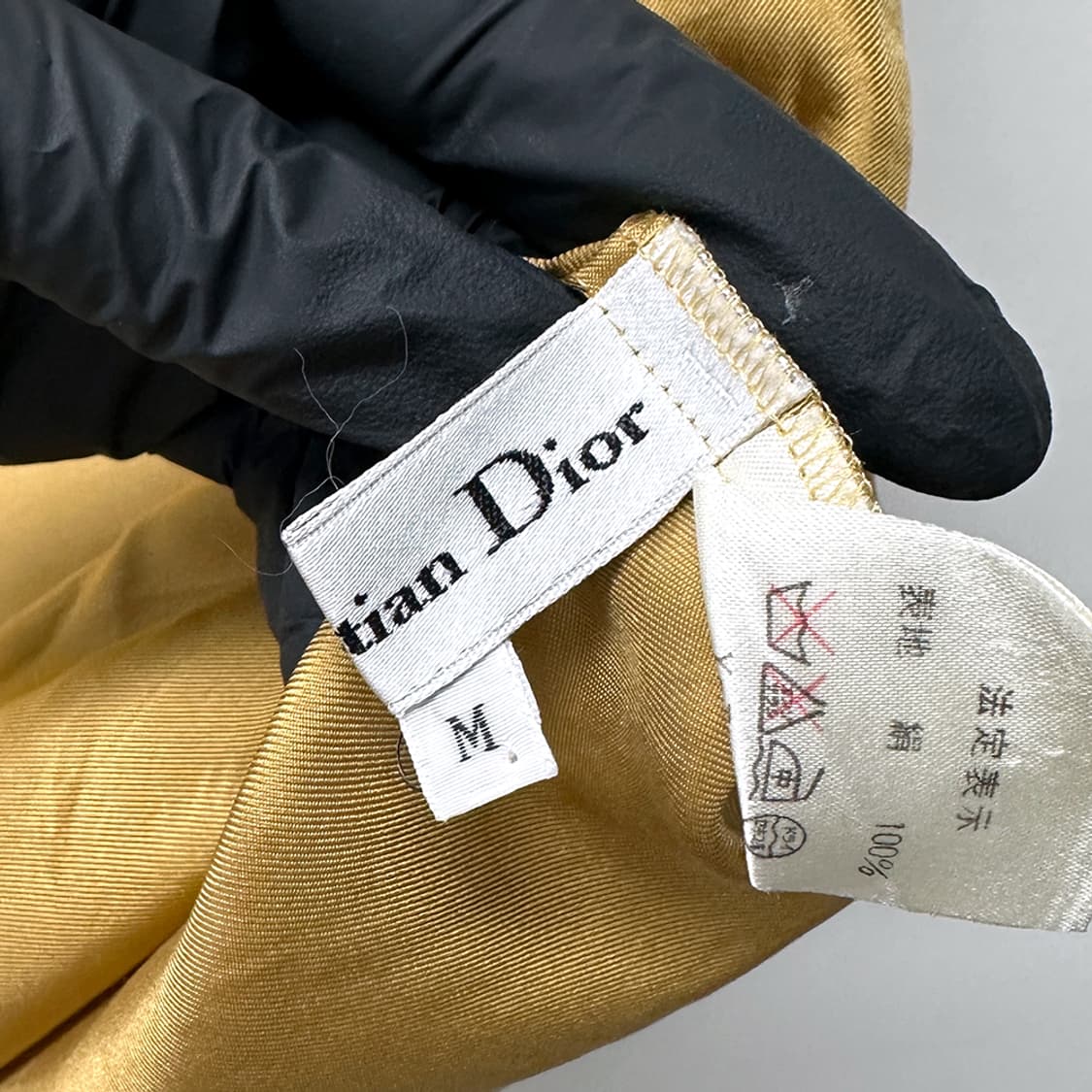 크리스챤 디올 dior 리본 실크 반팔 블라우스 골드 여성 M 상품이미지7