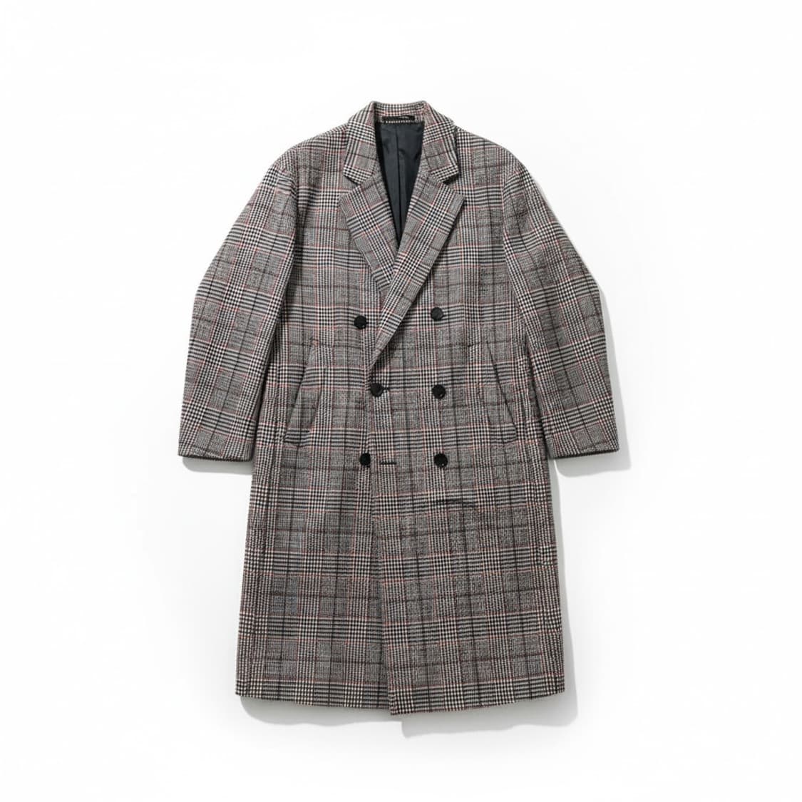 시스템 SYSTEM 이태리 원단(보노또) 체크 더블 버튼 롱 코트 상품이미지1