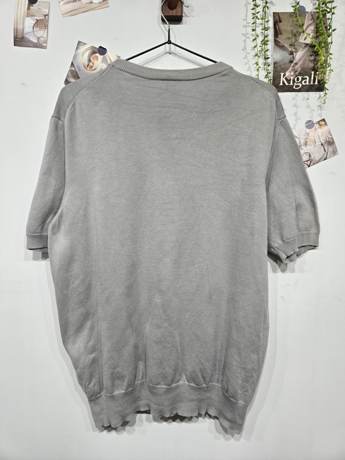 아르마니 반팔 니트 티셔츠 그레이 상품이미지4