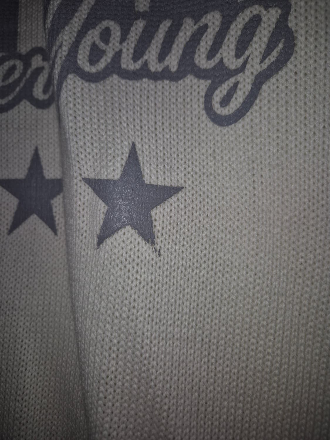 스포티에이드 입질 회색흰색 배색 나그랑 니트 Free 상품이미지2