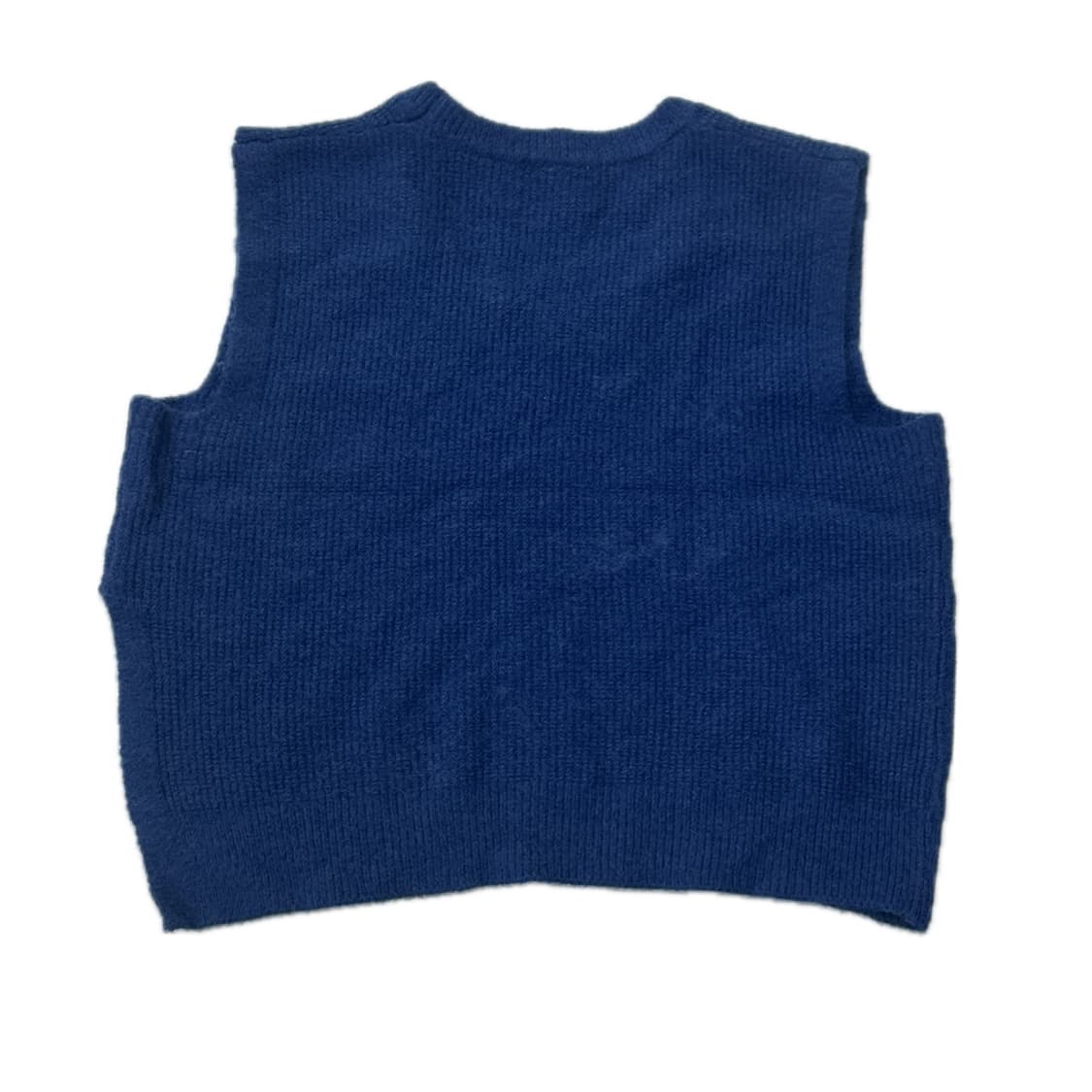 빈티지 블루 u넥 크롭 니트 조끼 상품이미지2