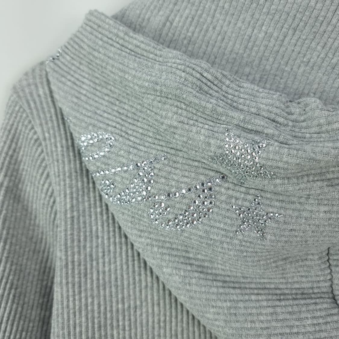 [게스] 비즈 하프집업 반집업 니트 후드티 그레이 M20087 상품이미지8