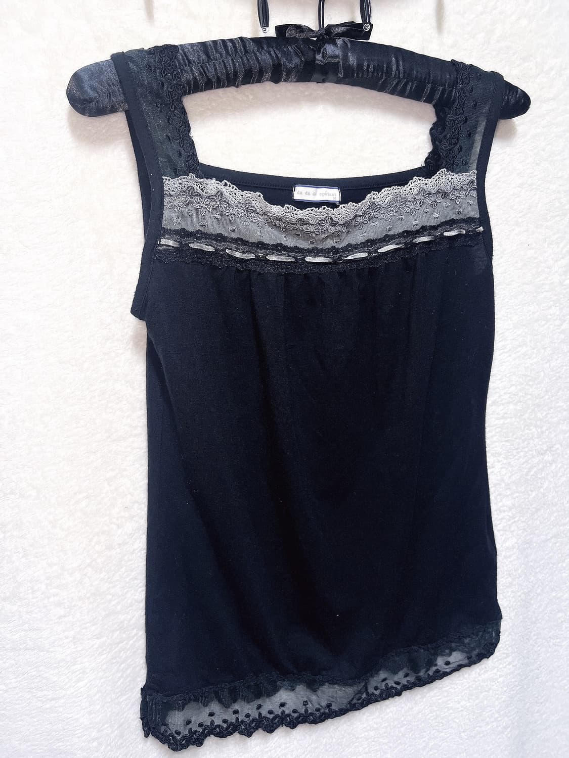 엑팜깔 로맨틱고딕 고스로리 펑크 레이스 도트 슬리브리스 나시 오리엔탈 상품이미지7