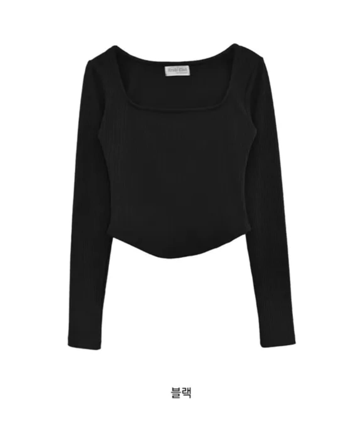 아쿠비클럽 소프트 스퀘어넥 티 _ 블랙 상품이미지4