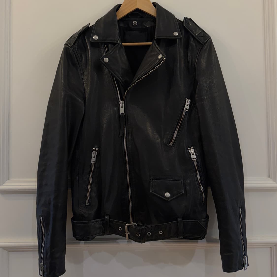 올세인츠(AllSaints) 램스킨 가죽 라이더 자켓 상품이미지1