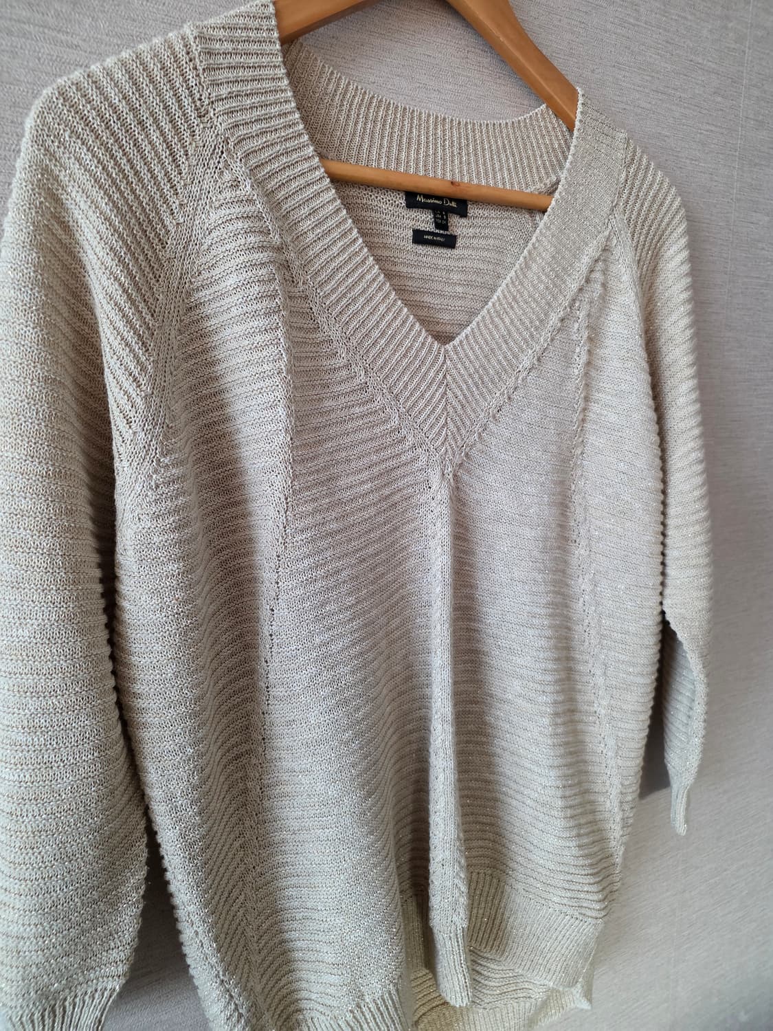 Massimo dutti 마시모두띠 연베이지 글리터 니트 Made in  상품이미지3