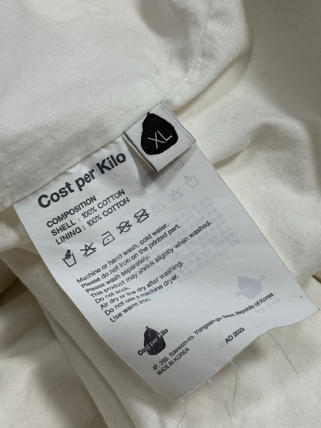 판매) 코스트퍼킬로 트리플 지퍼 코튼 후디 XL 상품이미지6