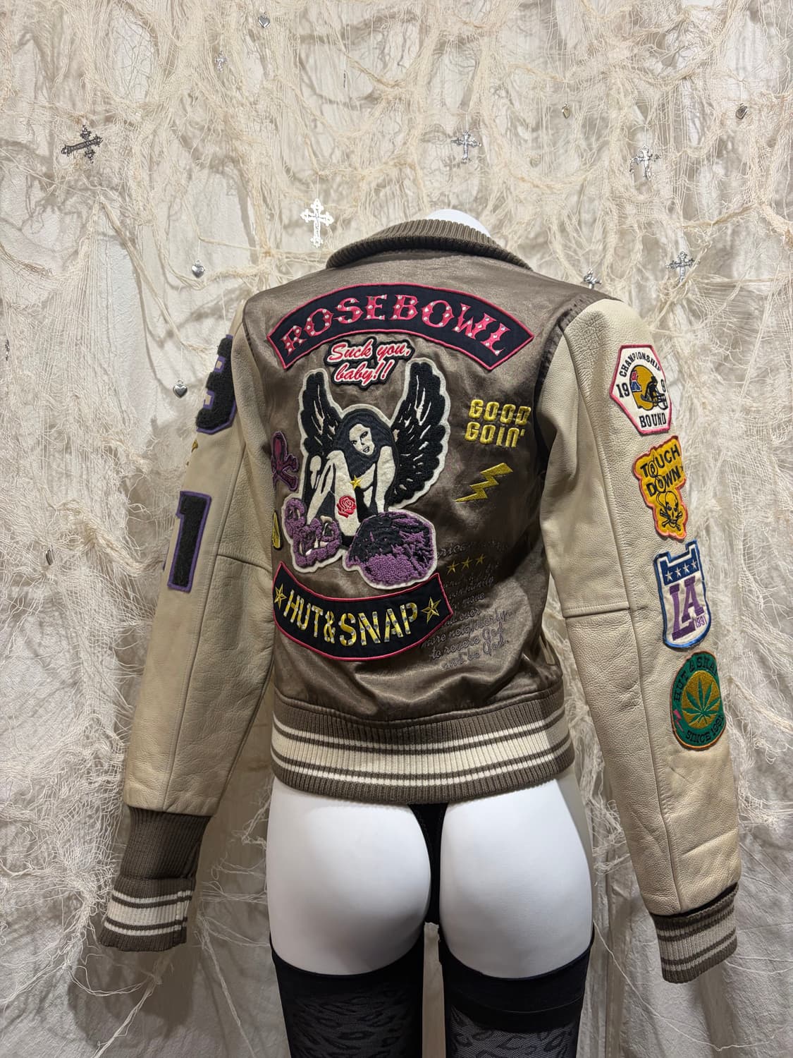 X-girl pacth varsity crop jacket 상품이미지8