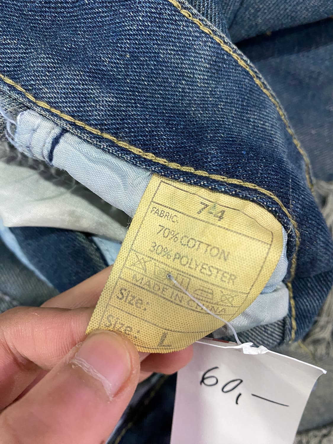빈티지 y2k 데미지 디테일 워싱 와이드 데님 팬츠 B4927 상품이미지8