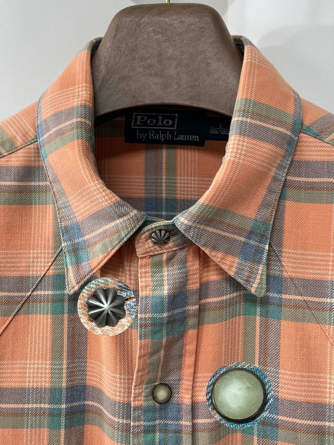 폴로 랄프로렌 콘초 살몬 플레이드 사우스 웨스턴 셔츠 상품이미지6
